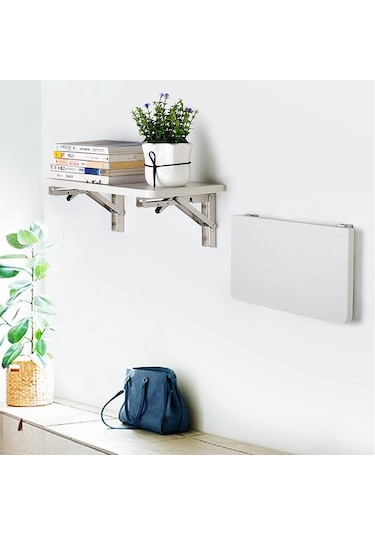 Sones Yemek Masası İçin 20 İnç K Tipi Duvara Monte Katlanabilir Paslanmaz Çelik Yaylı Depolama Rafı