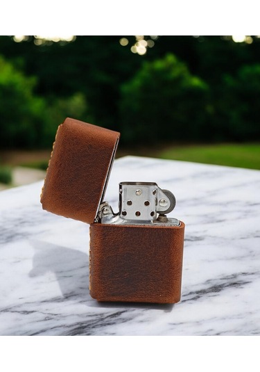 Cronder Hakiki Deri Çakmak Kılıfı Mat Kahverengi