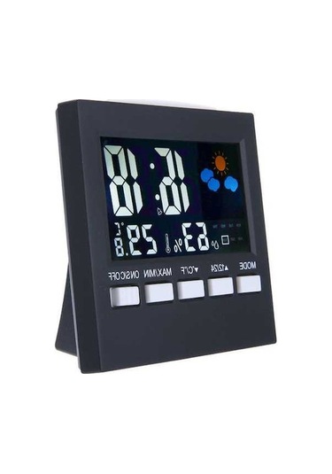 Ulzyvf Renkli Lcd Ekranlı Dijital Sıcaklık Nem Saati - Ev Kullanımı İçin Masaüstü Küçük Boyutlu