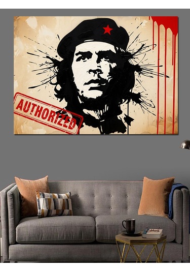 Che Guevara Portre Grafiti Dekoratif Kanvas - Mdf Ahşap Tablo