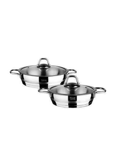 Hisar Optima 4 Parça Paslanmaz Çelik Cam Kapaklı Sahan Seti