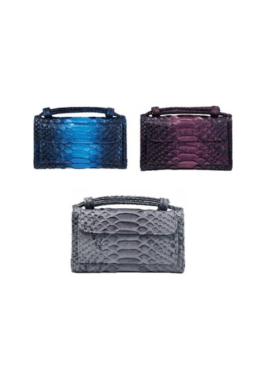 Wondernest Bayanlar Yılan Doku Baskı Debriyaj Çanta Zincirli Uzun Kolay Kullanım Crossbody Çanta Gri Gri