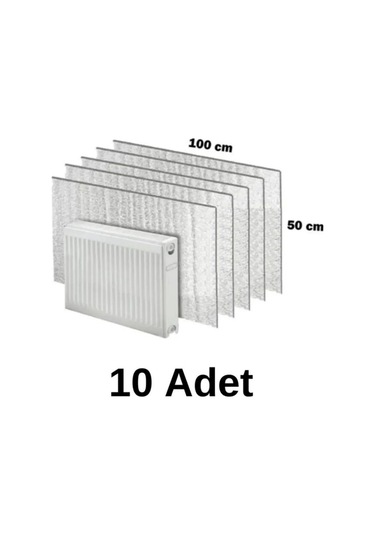 10 Adet Petek Radyatör Arkası Folyo Plaka Kalorifer Arkalığı Alüminyum Isı Yalıtım Folyosu 100x50
