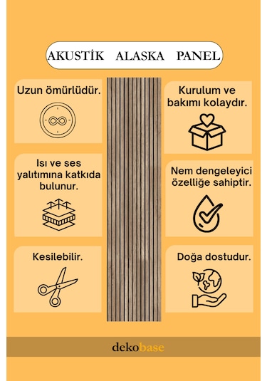 100x240 Cm Koyu Meşe Renk Akustik Ahşap Duvar Paneli