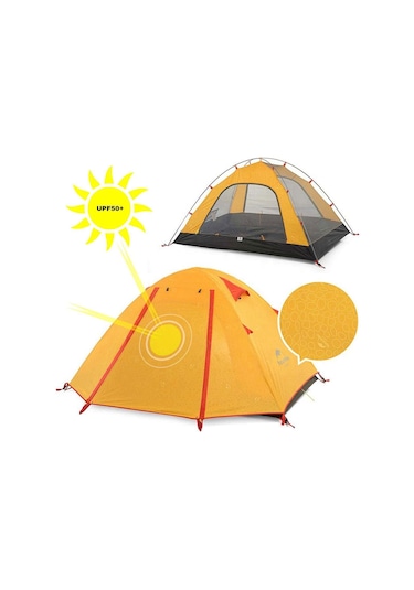 Naturehike P-Serisi 3 Kişilik Kamp Çadırı Turuncu