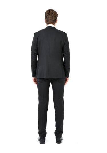 Presto Erkek Yelekli Slimfit Takım Elbise 6 Drop Siyah 778-001 Siyah