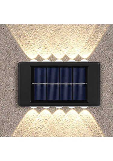 Dofolink 2 Adet Güneş Enerjili Duvara Monte 10 Led Işık - Ip65 Su Geçirmez Bahçe Çit Bahçe Işığı - Sıcak Beyaz Işık Diğer