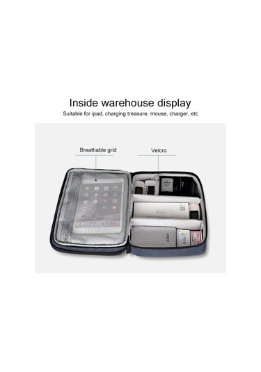 Sones İpad İçin Büyük Naylon Su Geçirmez Kutu Tipi Çok İşlevli Saklama Çantası, Boyut: 29 X 21 X 8 Cm Lacivert