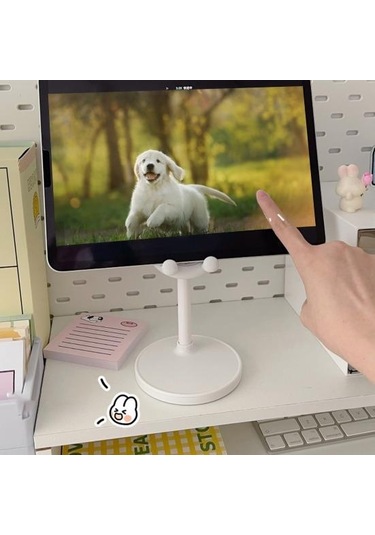 Masaüstü Telefon Tutucu Ped Sünger Ayarlanabilir Yükseklik Çok İşlevli Yerden Tasarruf Sağlayan Kompakt Telefon Tutucu Pembe