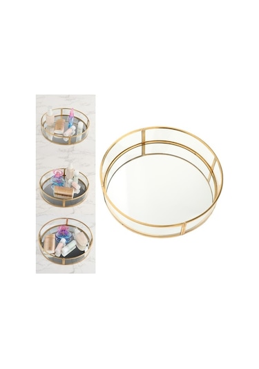 Pazly Tepsi Temizle Suntek Organizatör Masa Makyaj Için Depolama Banyo Altın A Ua Altın