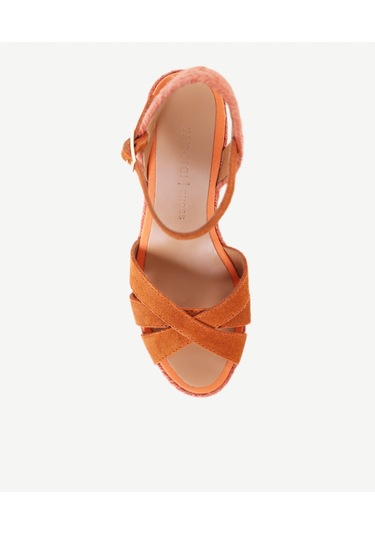 Yargıcı Çapraz Bantlı Dolgu Süet Espadril 26ykay4033x 081 Turuncu