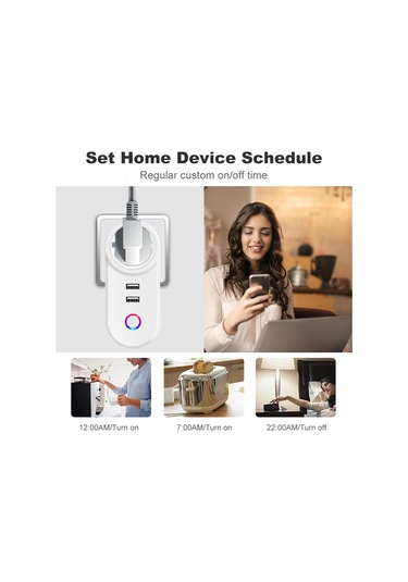 Xurunkeji İsrail Fişi Tuya Akıllı Ev 16a Wifi Akıllı Priz Güç Prizi Usb Şarj Çıkışı Alexa İçin Zamanlama Ses Kontrolü