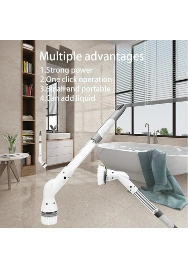 Çok Fonksiyonlu Elektrikli Temizleme Fırçası Usb Şarj Banyo