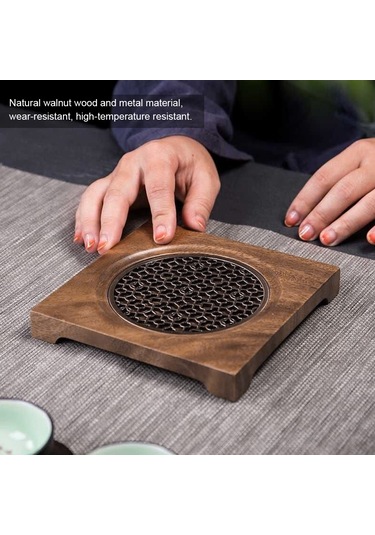 Symbee Ahşap Ve Metal Isı Yalıtımı Fincan Altlığı, Ev Ve Çay Odası İçin Pratik Ve Estetik Çay Seti Aksesuarı Diğer