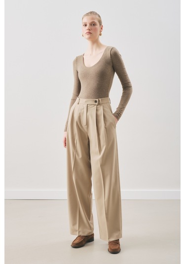 Classıc Pileli Pantolon Çağla Çağla