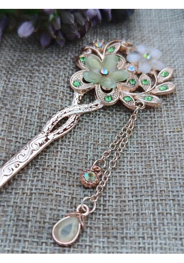 Villovatik Adel Yeşil Saç Tokası Aplikası 129631578 Yeşil