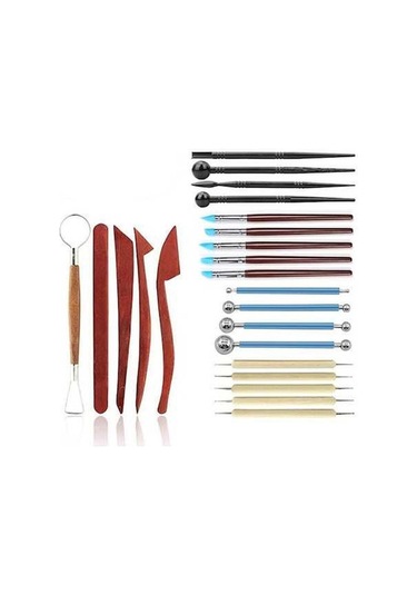 Pazly 23 Parçalı Profesyonel Seramik Kil Seti - Pratik Modelleme Aletleri Kiti