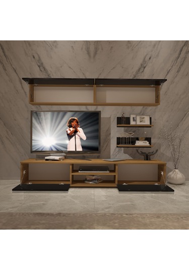Decoraktiv Eko 5 Mdf Dvd Tv Ünitesi Tv Sehpası Pera - Siyah