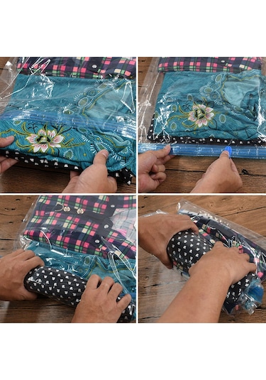 Suofeng Seyahat İçin Boşluk Tasarruflu 10'lu Vakumlu Sıkıştırma Çantı Seti - Şeffaf 2x35x50, 4x40x60, 4x50x70 Cm Diğer