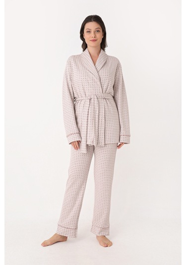 Nbb Kadın Kırmızı Sabahlık Pijama Takım Kırmızı