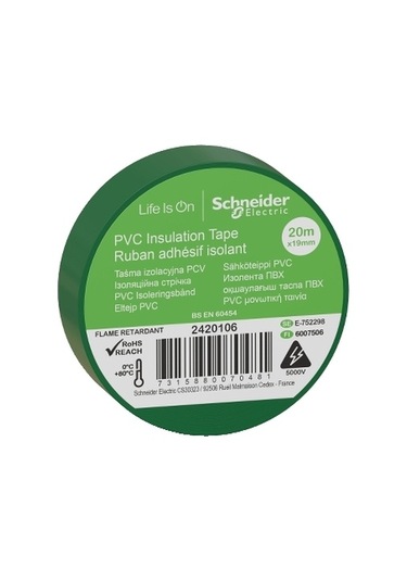 Schneider  Thorsman İzole Bant 19 MM x 20 MT Yeşil 8'li Paket