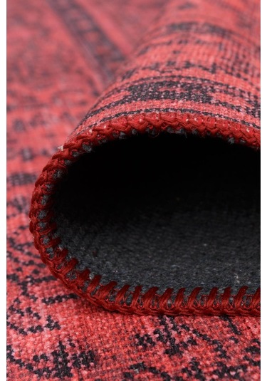 Dorian Eskitme Desenli Dokuma Taban Dekoratif Kırmızı Halı (Al 29