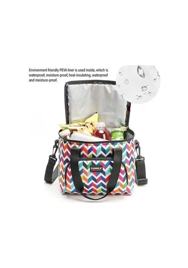 Oxford Kumaş Çift Katmanlı Termal Öğle Yemeği Çantası Yalıtımlı Soğutuculu Taşınabilir Piknik Ve Seyahat Çantası, Omuz Askılı Şık Tote Tasarım Çok Renkli