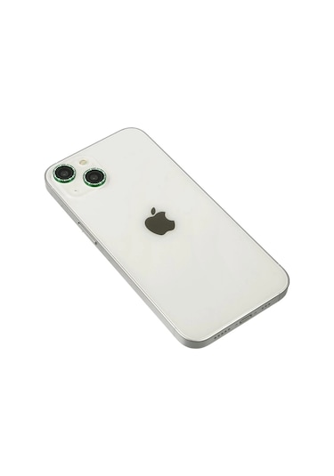 Mey İthalat Apple Uyumlu iPhone 14 Diamond Kamera Lens - Yeşil