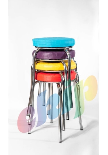 Tabure Mutfak Sandalyesi 4 Adet Renkli