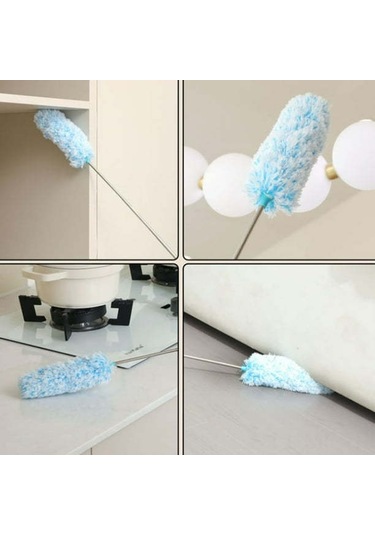 Mufunye Ev Temizliği İçin Elle Tutulan Yıkama Eliyebilen Mikrofiber Elektrostatik Toz Tüpü Mavi