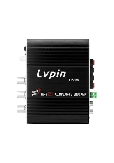 Neevoyu Lp-838 2.1 Kanal Subwoofer Güç Amfi - Yüksek Kaliteli Ses Çıkışı, Ev Tiyatro Ve Müzik Sistemi İçin Siyah