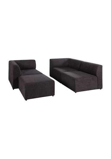 Beta Antrasit Piyonlu Köşe Koltuk Takımı Antrasit