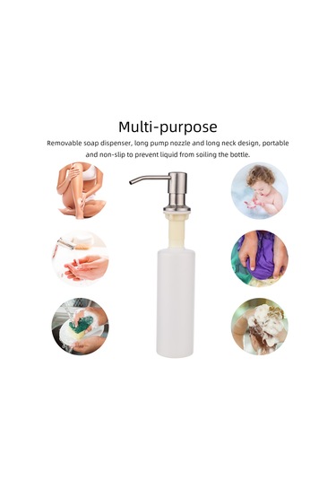 Mufunye 3 Adım El Yapımı Çevre Dostu 300ml Paslanmaz Çelikli Sabunluk - Mutfak, Banyo, Yatak Odası İçin Çok Amaçlı