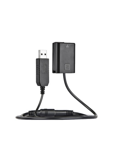 Sony Kamera Şarj Adaptörü - Np-fw50 Sahte Pil + 5v 2a Power Bank Bağlantısı