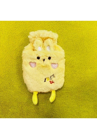 Willowhaven Küçük Sarı Ayak Desenli 500ml Yıkanabilir Peluş Sıcak Su Torbası Küçük Sarı Ayaklar