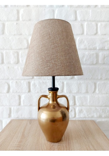 Retro Now Bakir Renk Amfora Aykli Abajur