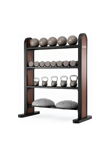 Rane Sağlık Topu Kettlebel Dambıl Bosu Topu Ahşap Görünümlü Şık Stand