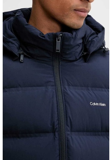 Erkek Regular Fit Kapüşonlu Kapitoneli Şişme Mont - Lacivert Dark Sapphire