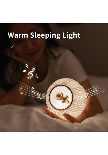 Tongxida Kedi Şekilli Müzikli Gece Lambası - 3 Işık, 6 Hr Zamanlayıcı, Usb Şarjlı, 110x108mm Diğer