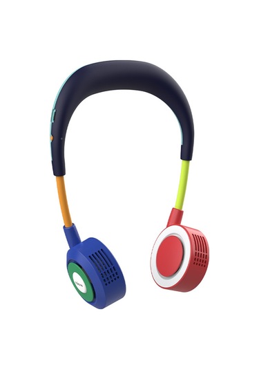 Relaxed Asılı Boyunlu Küçük Fan, Şarj Edilebilir, Sessiz, Taşınabilir, Uzun Pil Ömrüne Sahip Kanatsız Fan-mavi