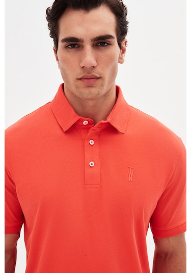 Twn Slim Fit Mercan Pike Dokulu T-shirt 4ec146011784m MERCAN