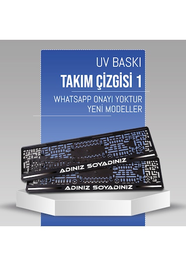 Takım Çizgisi 1 Plakalık, 2 Adet Premium Uv Baskı, Plakalıkhane