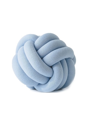 Sones El Yapımı Düğümlü Top Yastık, Boyut: Çap: 25 30cm Gök Mavisi