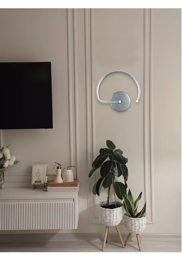 Gigi Aplik Gri Renk Gün Işığı Ledli Banyo Led Duvar Aplik Gri