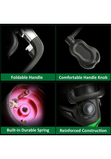 Lemestar Mini Metal-plastik Spinning Olta Makinesi - Yeşil/sarı/pembe Seçenekli, 5.2:1 Diş Oranı, 5kg Maksimum Sürtünme