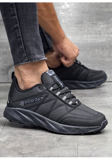 Erkek Su Geçirmez Termo Taban Spor Ayakkabı-siyah-432 Siyah
