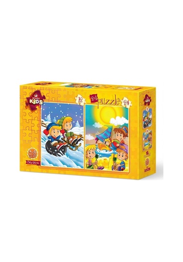 Art Puzzle 12+24 Parça Mevsimler Yaz-Kış Puzzle