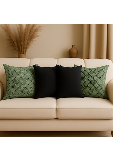 4'lü Bohem Tarzı Duck Kumaş Dekoratif Kırlent Kılıfı Seti 4 Al 3 Öde 45 x 45