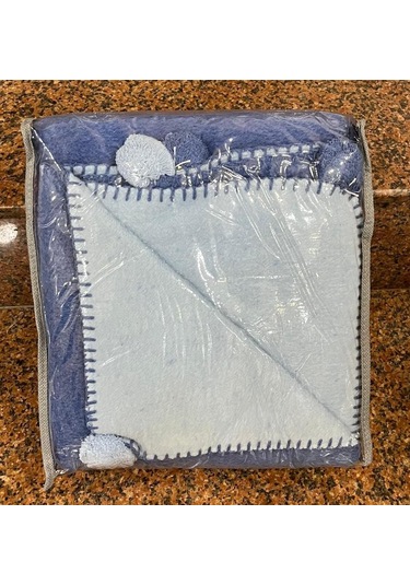 Özdilek Pamuklu Ponponlu Bebek Battaniyesi Mavi Mavi