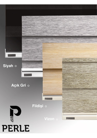 Br Perle Vizon Renk Bambu Stor Zebra Perde Yüksek Kalite Alüminyum Kasa Vizon